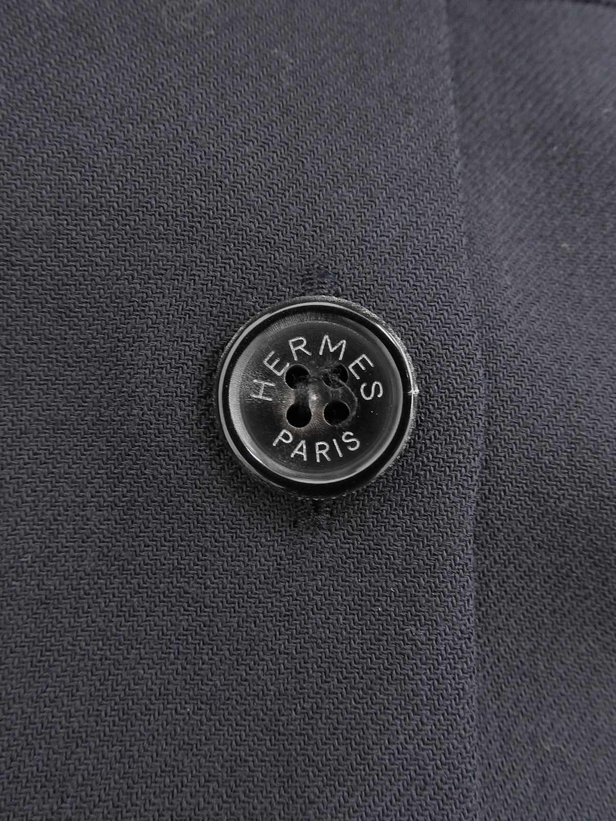 Wool logo button long-sleeve shirt #38 Navy