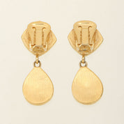 Drop Swing Earrings, Black/Gold