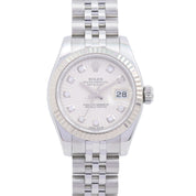 Datejust 26mm 179174G, 10P Diamond, Automatic, White Sunbeam