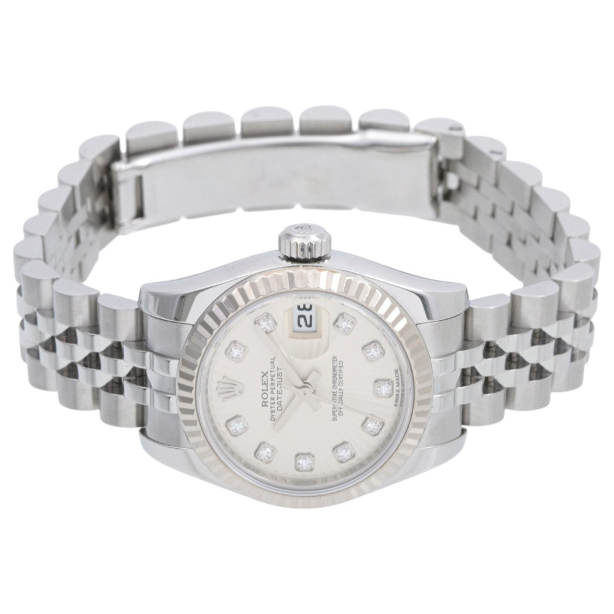 Datejust 26mm 179174G, 10P Diamond, Automatic, White Sunbeam