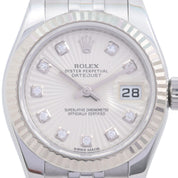 Datejust 26mm 179174G, 10P Diamond, Automatic, White Sunbeam