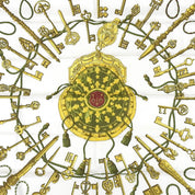 カレ90 Les Cles スカーフ ボルドー/ホワイト