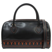 Y-cut 2-way Boston bag Black/Orange