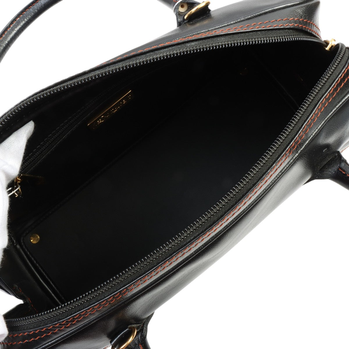 Y-cut 2-way Boston bag Black/Orange