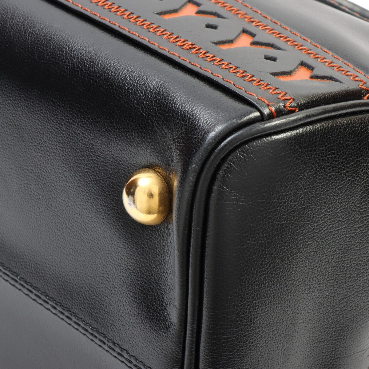 Y-cut 2-way Boston bag Black/Orange