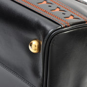 Y-cut 2-way Boston bag Black/Orange