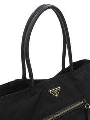 Logo Plate Tote Bag Black