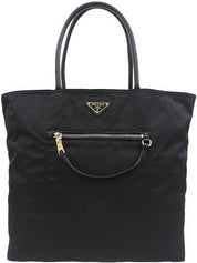 Logo Plate Tote Bag Black