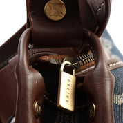 Denim Macadam Pattern Shoulder Bag Indigo