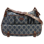 Denim Macadam Pattern Shoulder Bag Indigo