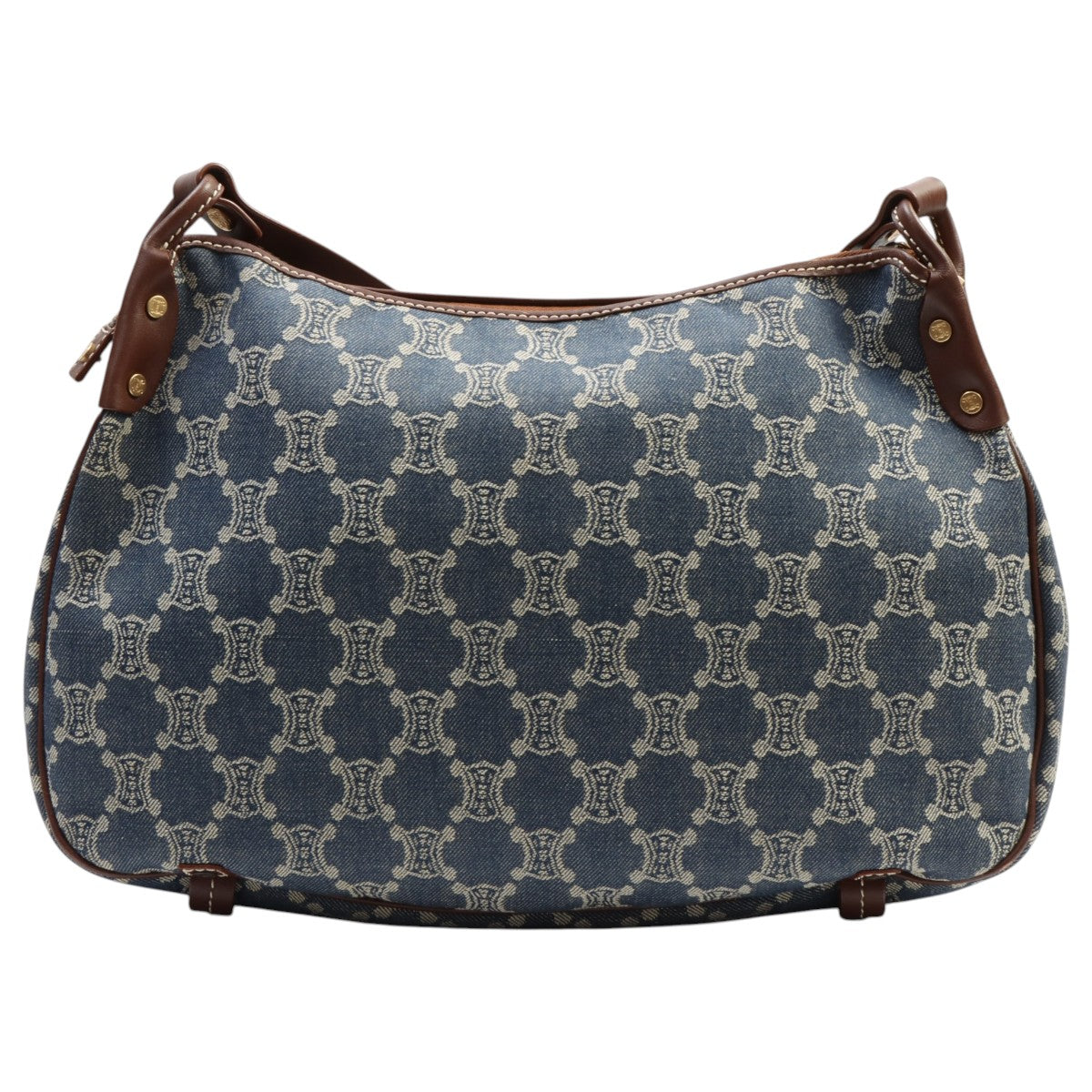 Denim Macadam Pattern Shoulder Bag Indigo