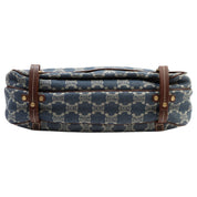 Denim Macadam Pattern Shoulder Bag Indigo