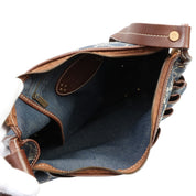 Denim Macadam Pattern Shoulder Bag Indigo