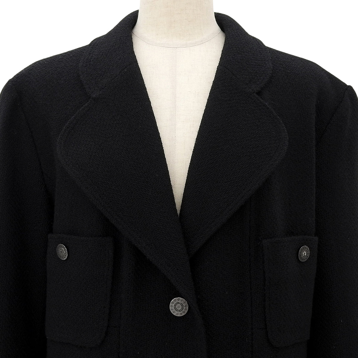 Wool CC Mark Button Jacket Black