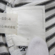 ストライプパターンCCマーク刺繍半袖Tシャツ #42 ホワイト/ブラック
