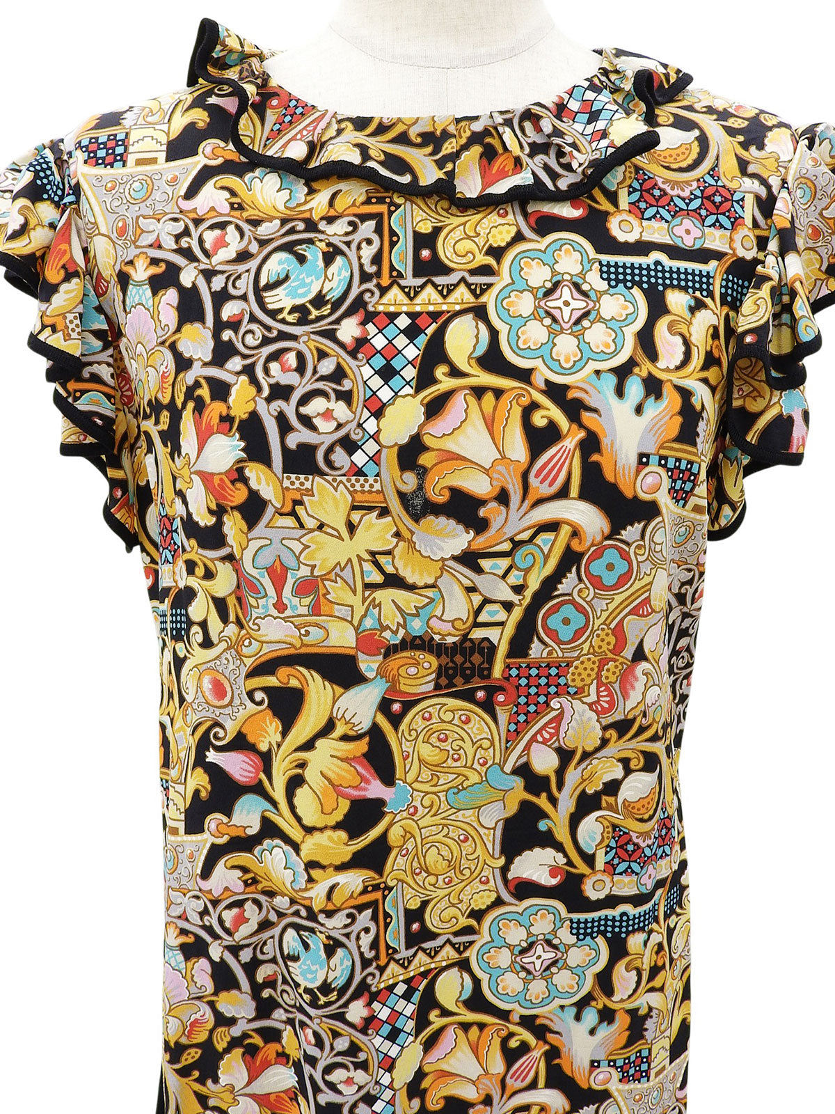 Multi-Print Dress #M Black/Multi