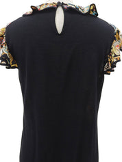 Multi-Print Dress #M Black/Multi