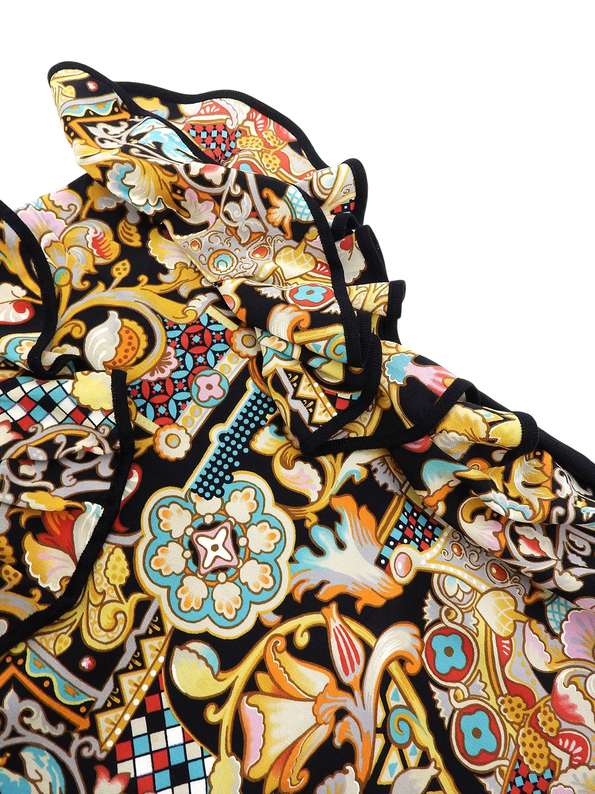 Multi-Print Dress #M Black/Multi