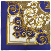 Carré 90 Les Tuileries Scarf Navy/White/Gold