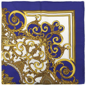 Carré 90 Les Tuileries Scarf Navy/White/Gold