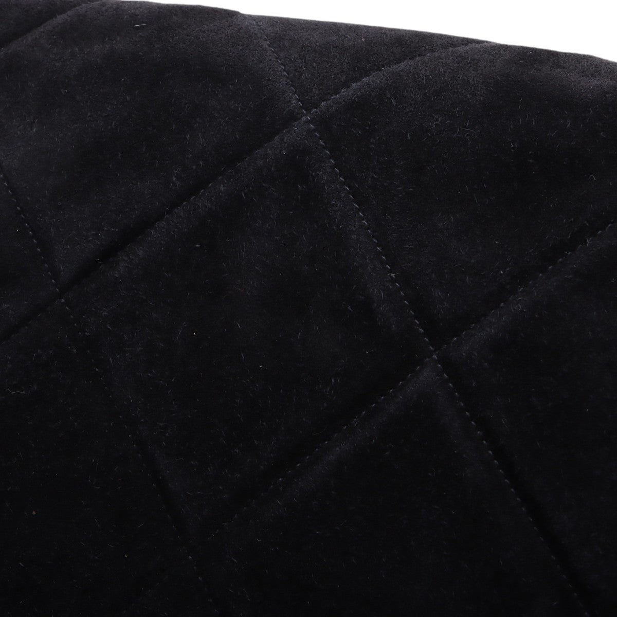 Vintage 1985-1990 Suede Diamond CC Stitch Chain Shoulder Bag Black