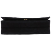 Vintage 1985-1990 Suede Diamond CC Stitch Chain Shoulder Bag Black