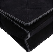 Vintage 1985-1990 Suede Diamond CC Stitch Chain Shoulder Bag Black