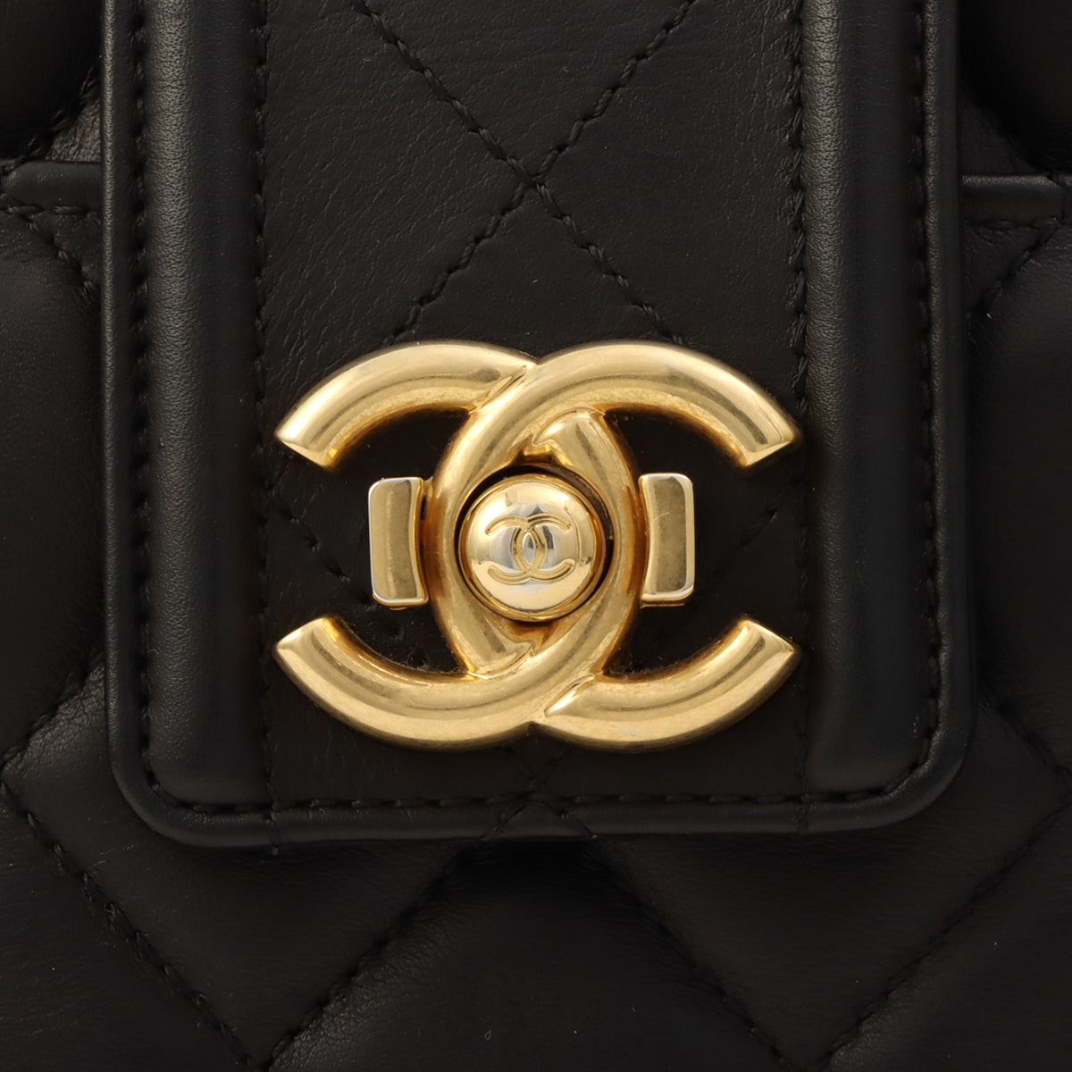 CC Turnlock Chain Shoulder Bag, circa 2015, Black