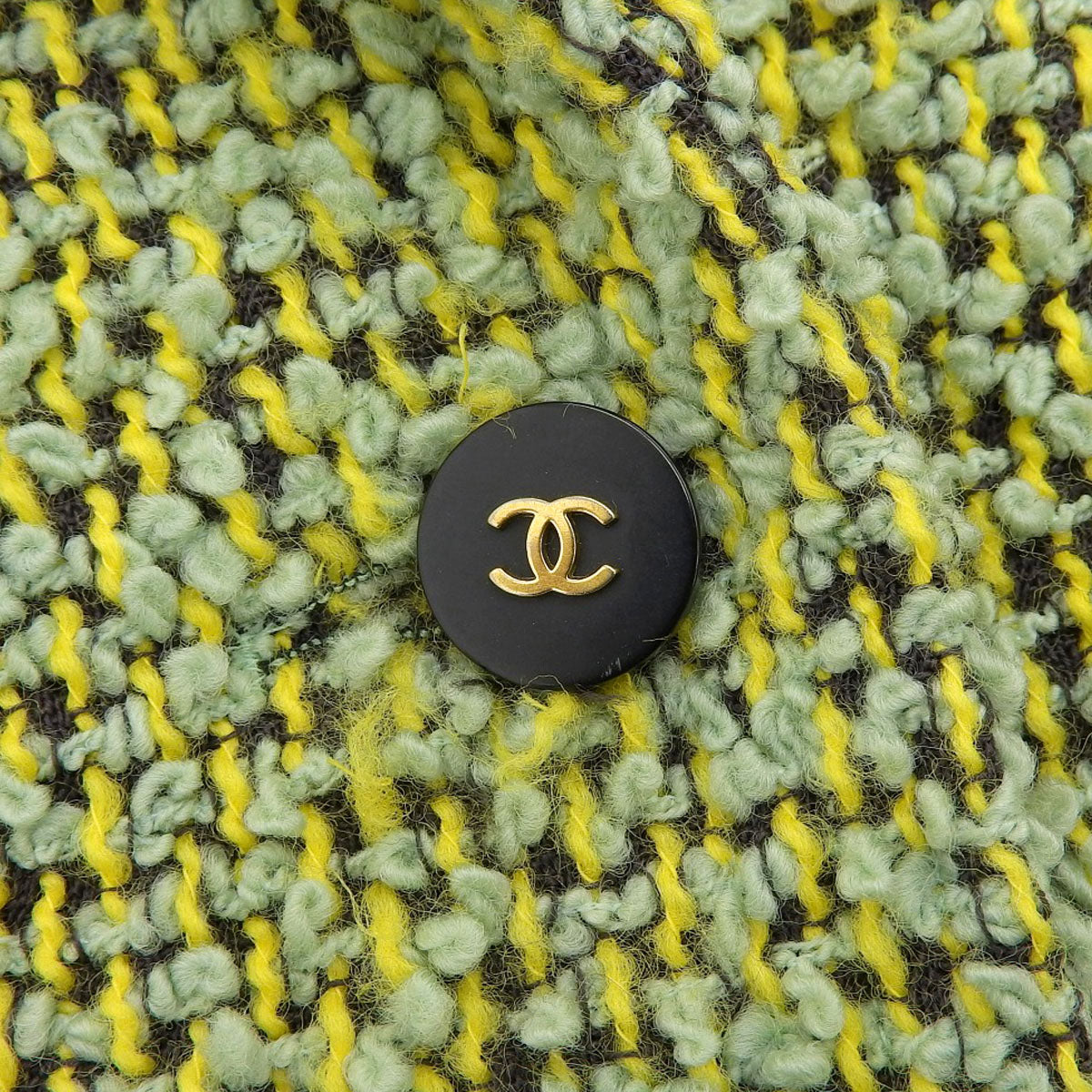 ツイードCCマークボタンジャケット グリーン