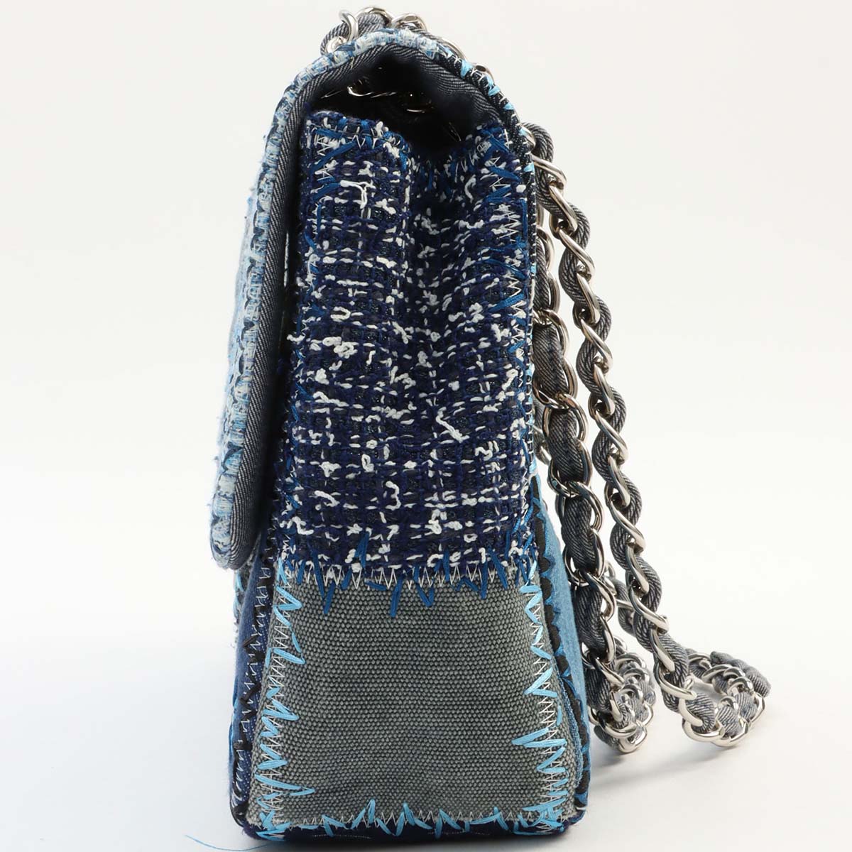 Circa 2014 Patchwork CC Turnlock Chain Bag 30cm Blue/Multicolor