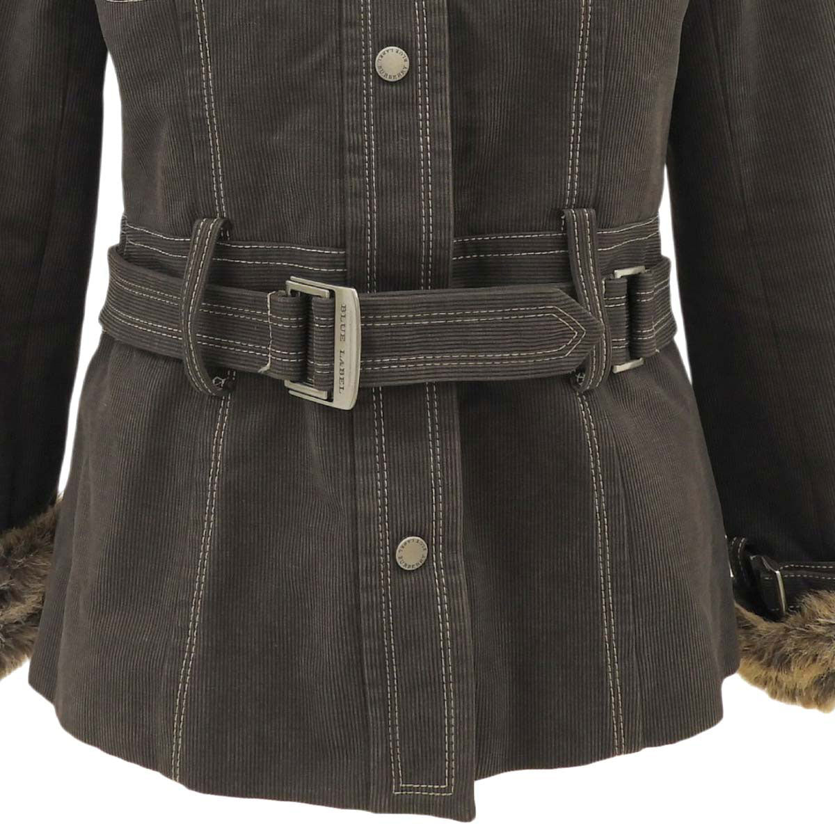 Faux Fur Logo Button Coat #38 Khaki