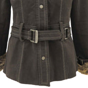 Faux Fur Logo Button Coat #38 Khaki