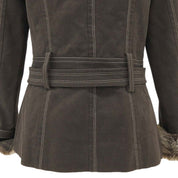 Faux Fur Logo Button Coat #38 Khaki