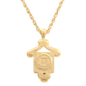 Square Design Logo Plate Necklace Gold