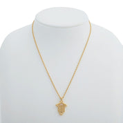 Square Design Logo Plate Necklace Gold