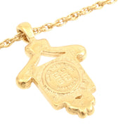 Square Design Logo Plate Necklace Gold