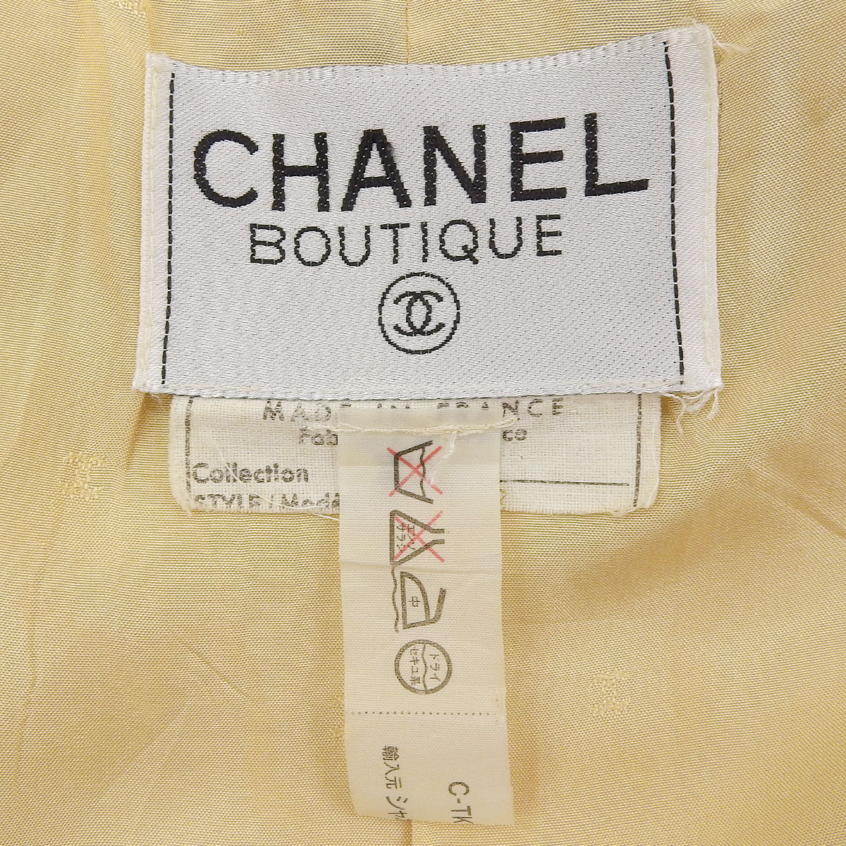 Linen CC Mark Button Jacket Ivory/White