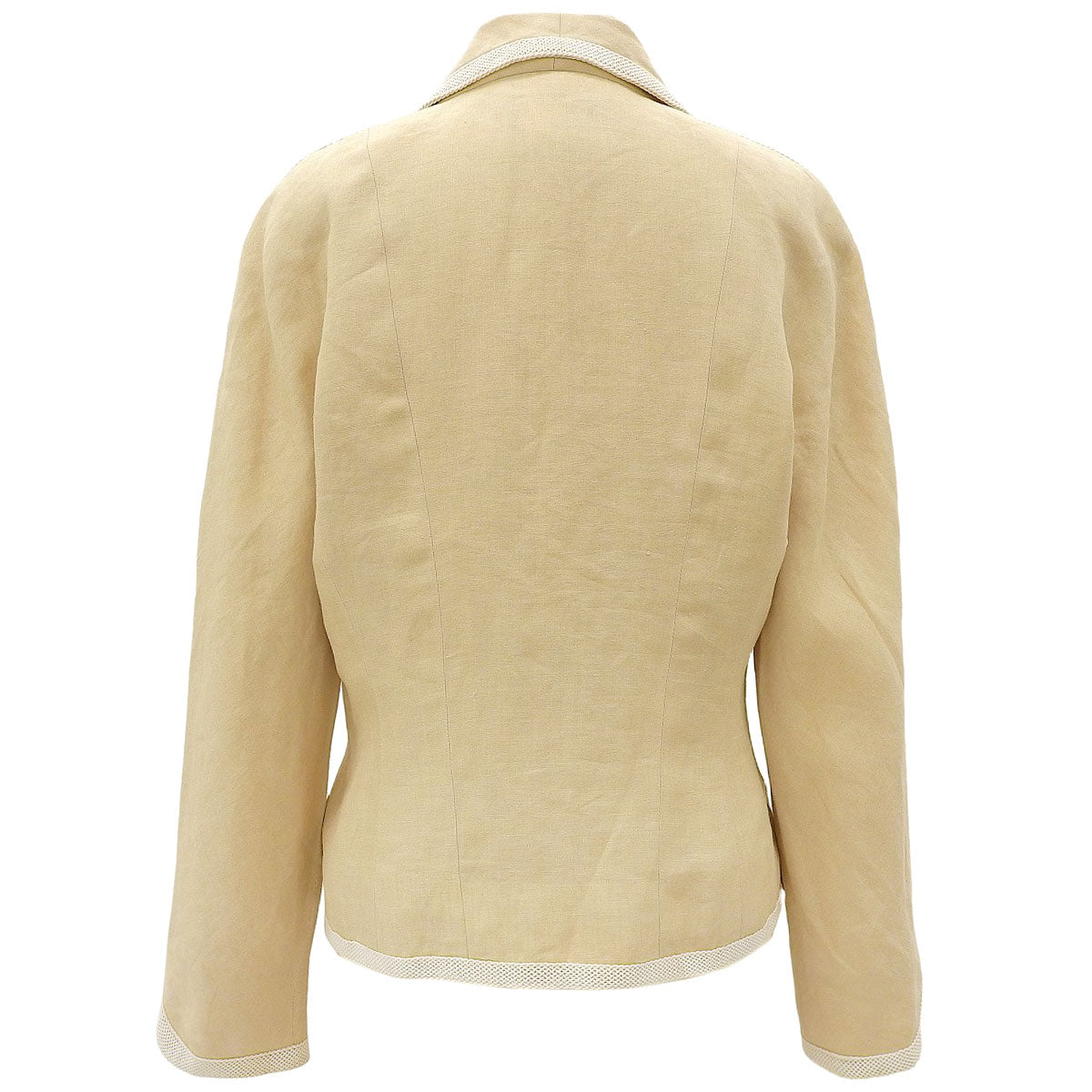 Linen CC Mark Button Jacket Ivory/White