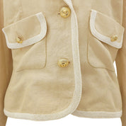 Linen CC Mark Button Jacket Ivory/White