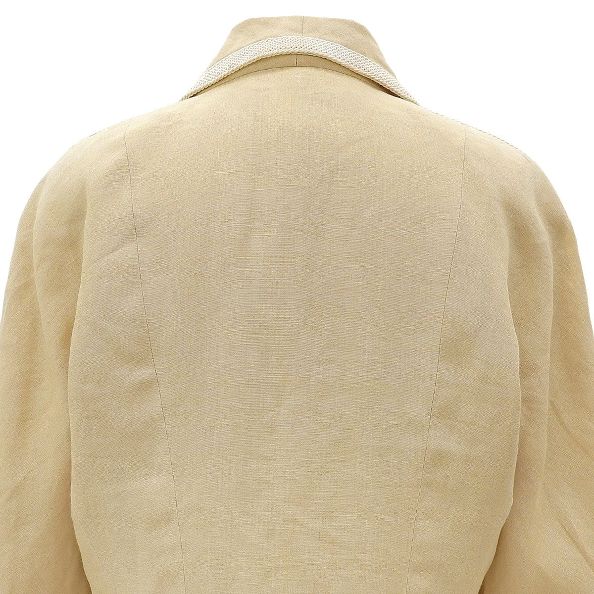 Linen CC Mark Button Jacket Ivory/White