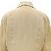 Linen CC Mark Button Jacket Ivory/White