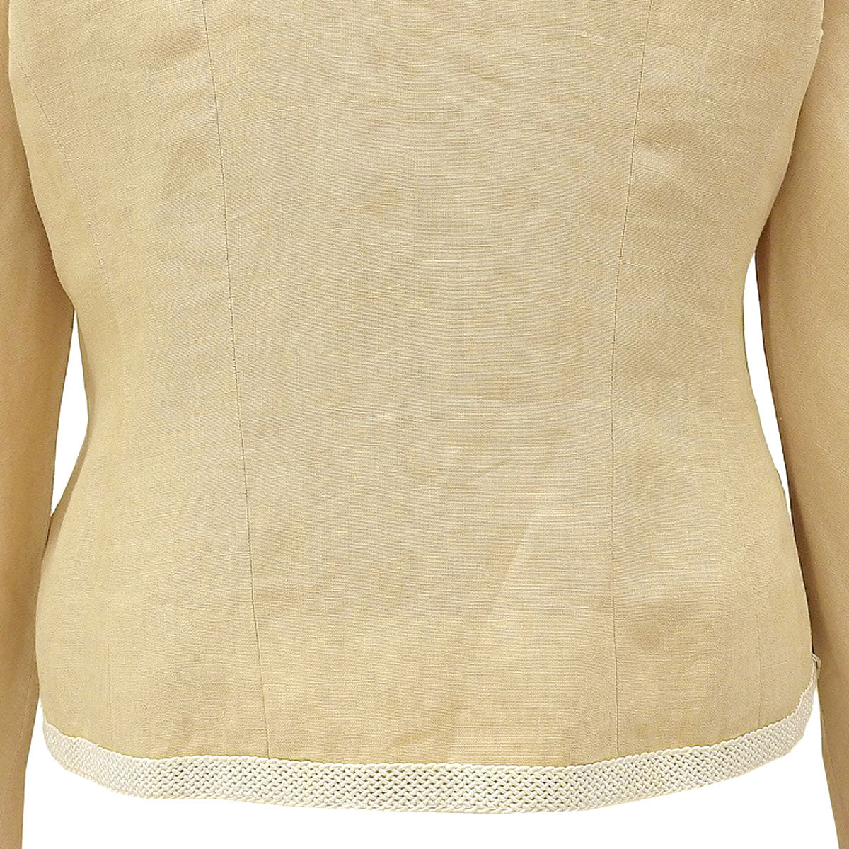 Linen CC Mark Button Jacket Ivory/White