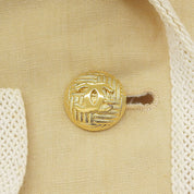 Linen CC Mark Button Jacket Ivory/White
