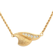 Rhinestone Wing Motif Necklace Gold