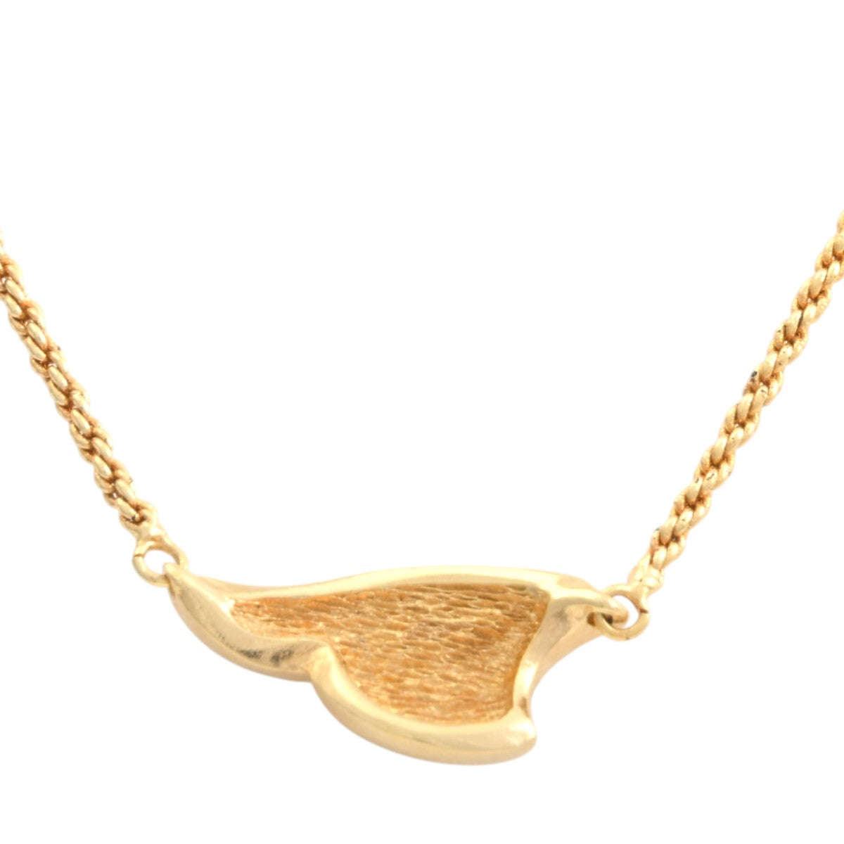 Rhinestone Wing Motif Necklace Gold