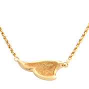 Rhinestone Wing Motif Necklace Gold