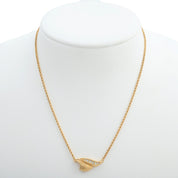Rhinestone Wing Motif Necklace Gold