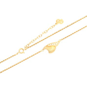 Rhinestone Wing Motif Necklace Gold