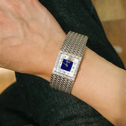 18K12P Diamond Tradition 22mm 9352D4 Manual Winding Shell/Blue