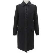 2016 Wool Ruffle Design Coat #36 Black